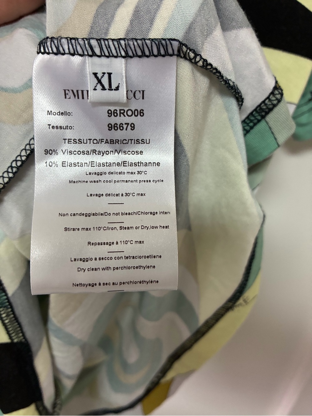 Emilio Pucci Multi-Color Abstract V-Neck Short Sleeve Top - Picture 5 of 5